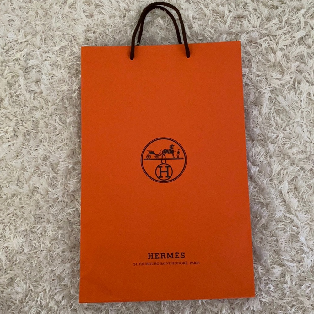 Hermes Orange Paper Shopping Bag